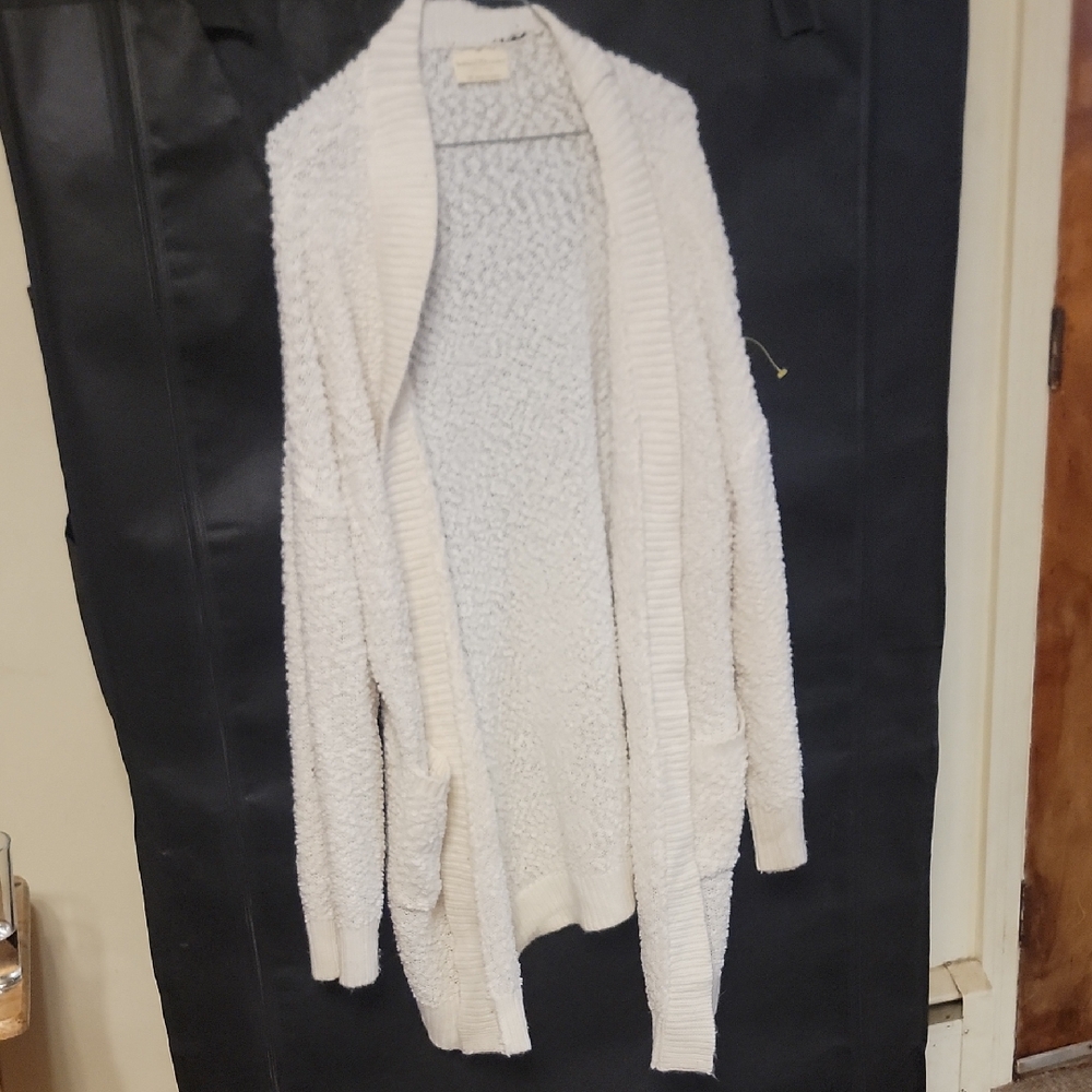 Bobbie Brooks White Knit Cardigan Sweater